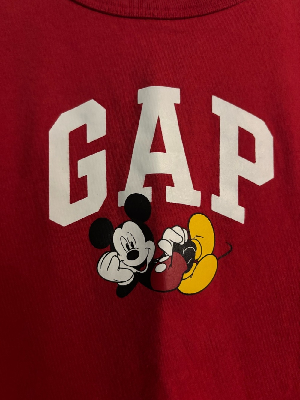 Gap Kids Girls Medium Red Crew Neck Mickey Mouse Cotton Tee Shirt Disney - Picture 3 of 9